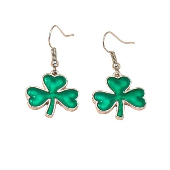 Four Leaf Clover ☘️ Drop Earrings - Picture 1 of 4